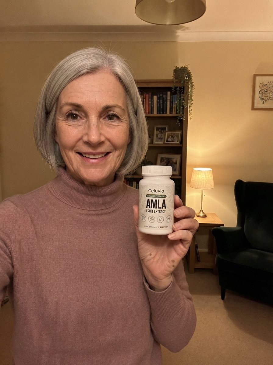 Patricia Kellner holding Celuvia